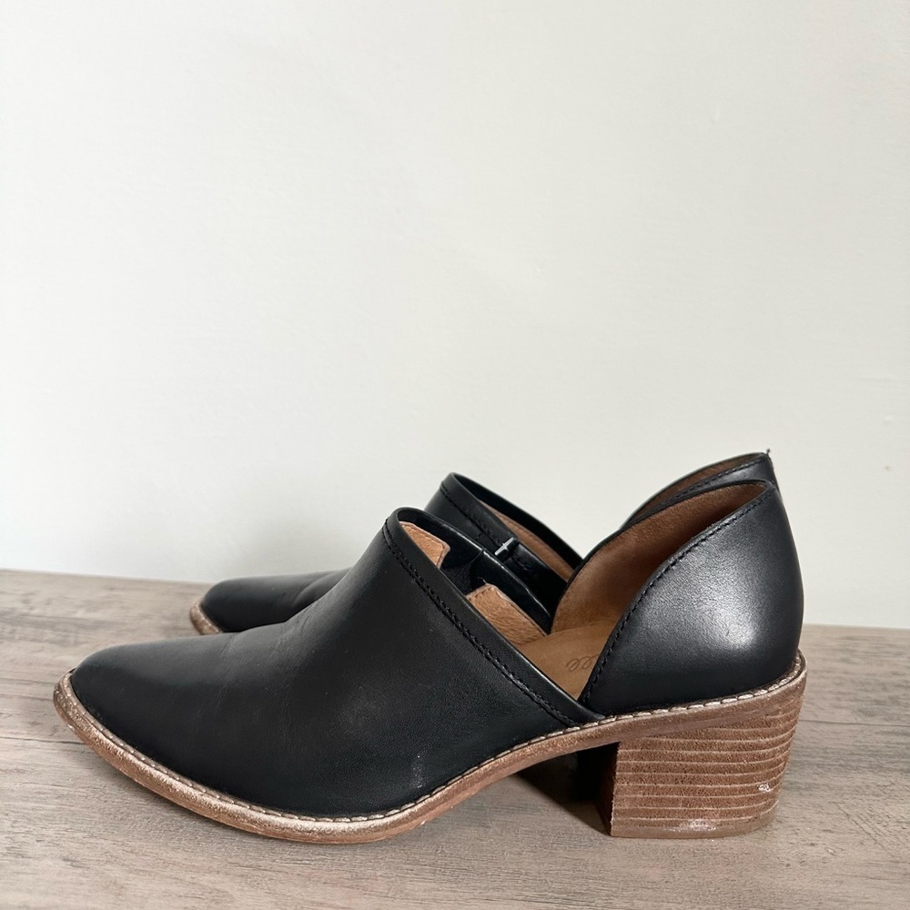 Madewell The Brady Lowcut Bootie Black Leather Pointed Heeled Shoes Womens 7.5
